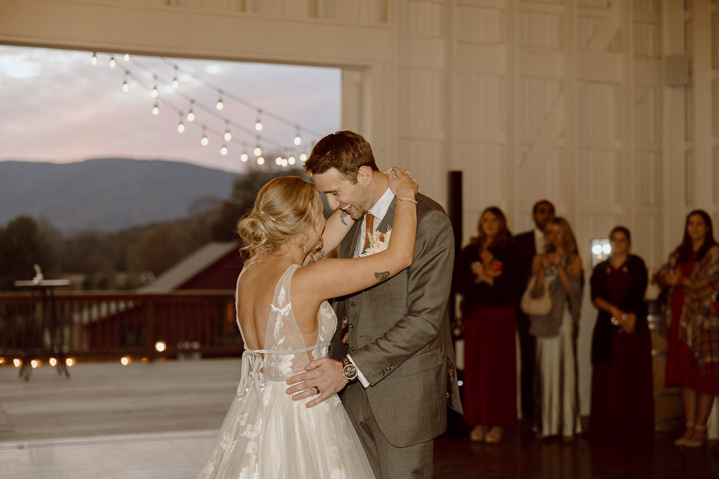 Couple sharing first dance